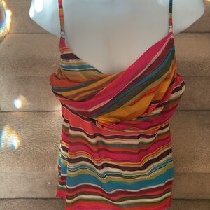 Moda International Colorful Striped Women's Top in Medium